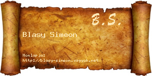 Blasy Simeon névjegykártya